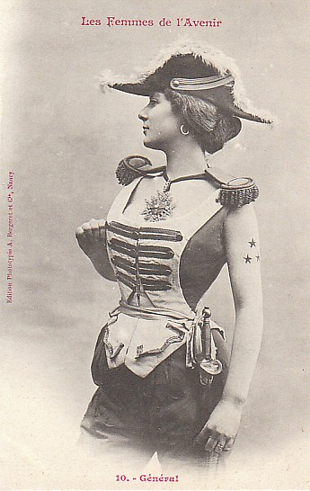 Illustration for article titled "The Women of The Future," according to 1902 French trading cards